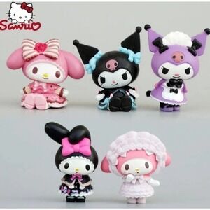 Sanrio Kuromi & My‎ Melody Maid Costume 5pc Set